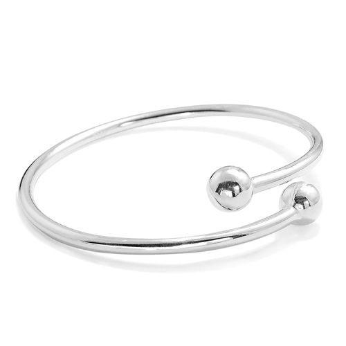 Double Ball Silver Bangle - Boutique Fan