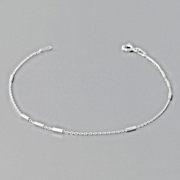 Sterling Silver Cable Bar Italy Chain Bracelet