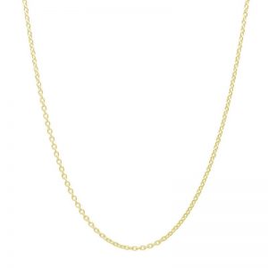 18k Gold Over 925 Silver Cable Chain 16 Inch + 2 Inch Extender