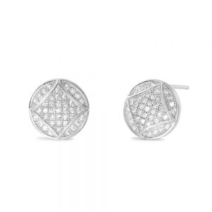 925 Sterling Silver Cubic Zirconia Fabulous Circle Earrings