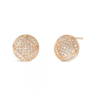 Rose Gold Plated Silver Cubic Zirconia Fabulous Circle Earrings