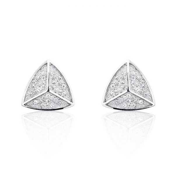 925 Sterling Silver Cubic Zirconia Triangle Earrings