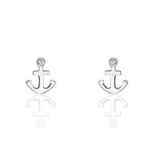Sterling Silver Fashion Anchor Earrings