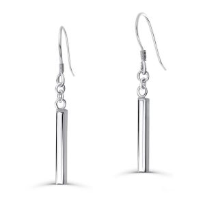 Sterling Silver Drop Column Earrings Hooks