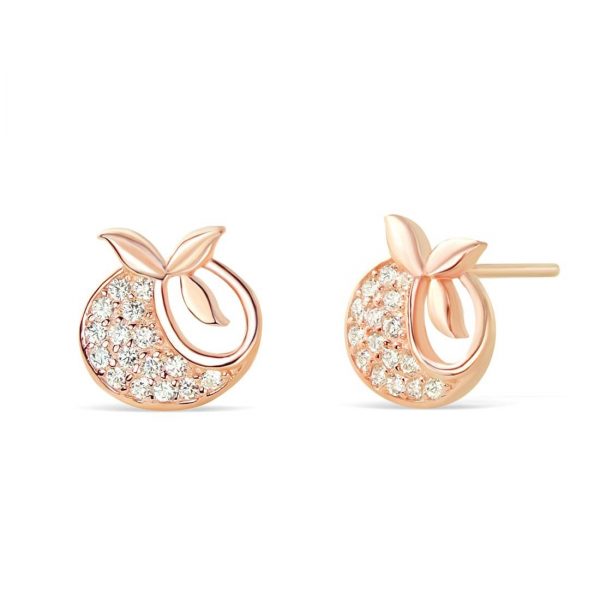 Rose Gold Plated Silver Tomato Earrings