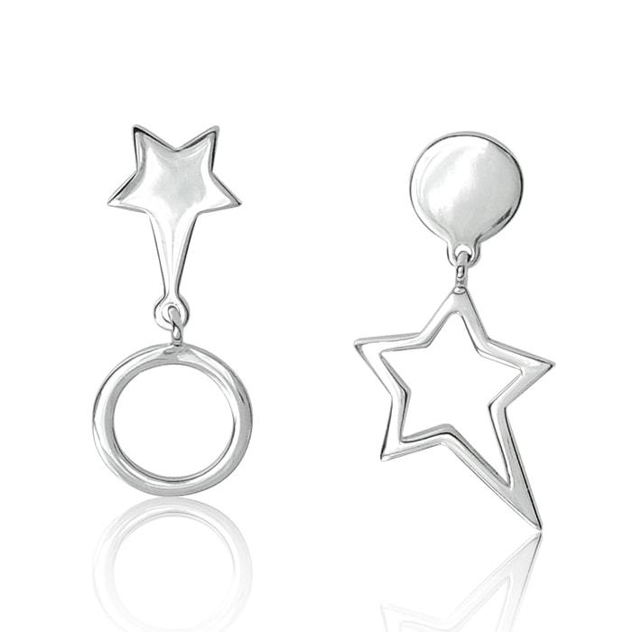 Hollow Circular Star Drop Stud Earrings - Boutique Fan