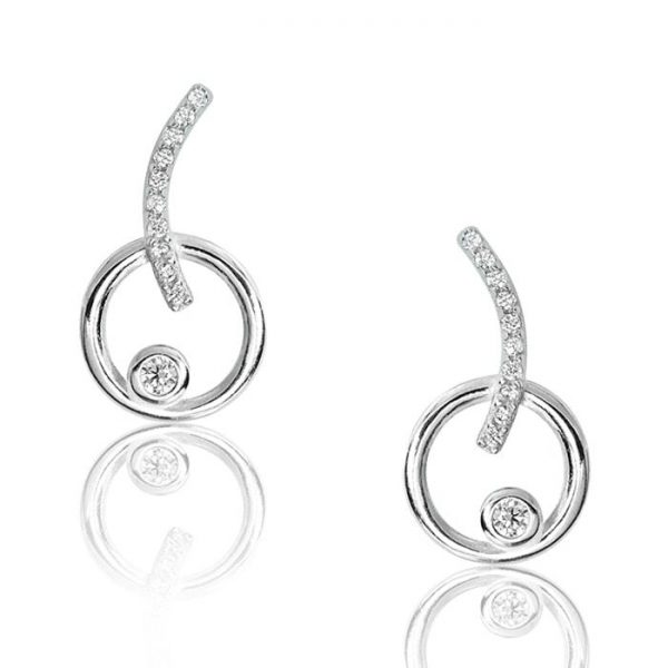 Beautiful Sterling Silver Circular Stud Earrings