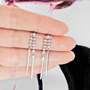 Gorgeous Cubic Zirconia Silver Dangle Earrings