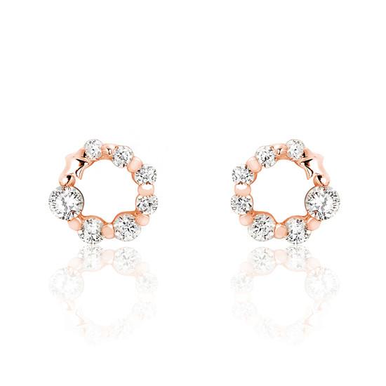 Rose Gold over 925 Sterling Silver Cubic Zirconia Glamorous Earrings