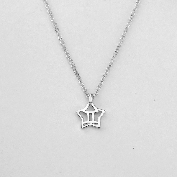 Silver Star Gemini Necklace - 21/5 to 20/6