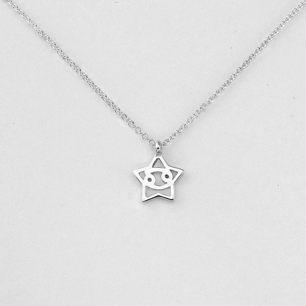 Silver Star Cancer Necklace - 21/6 to 22/7