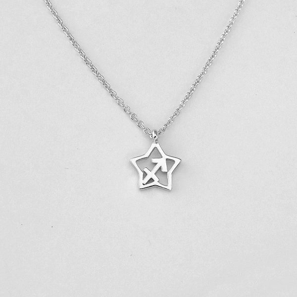 Silver Star Sagittarius Necklace - 22/11 to 21/12