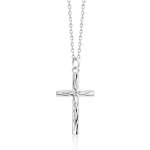 Brilliant Sterling Silver Cross Necklace