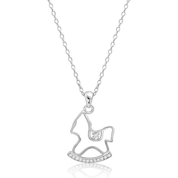 Cute Sterling Silver Rocking Horse Necklace