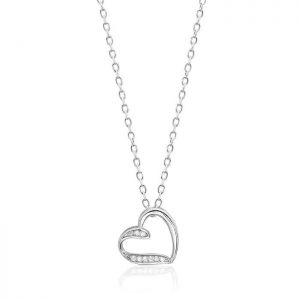 Lovely Sterling Silver Heart Shaped Necklace