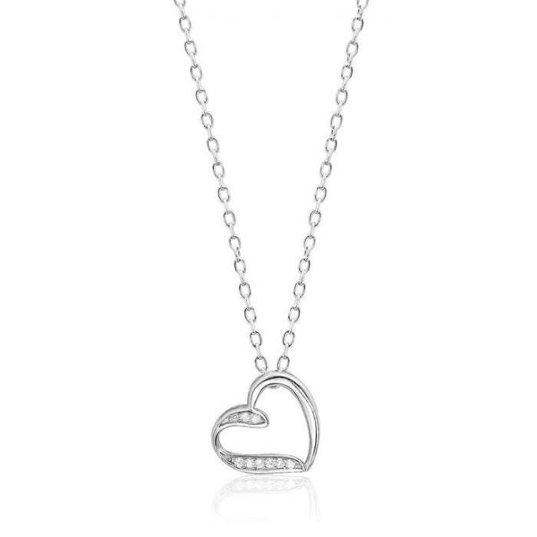 Lovely Sterling Silver Heart Shaped Necklace
