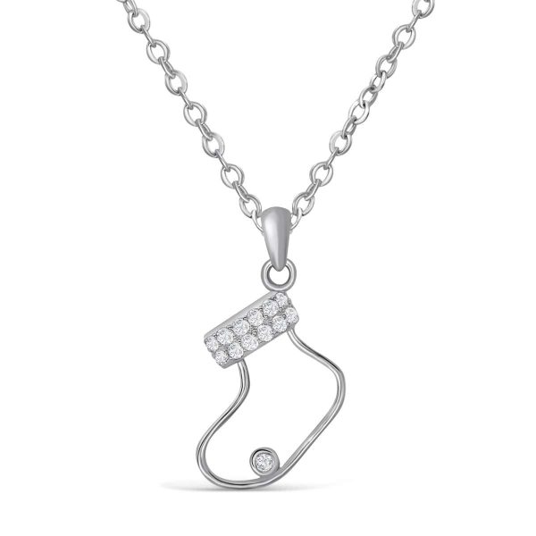 Sterling Silver Christmas Stocking Necklace