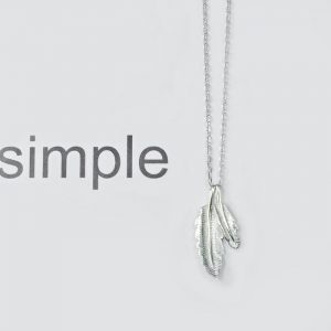 Sterling Silver Double Leaf Necklace