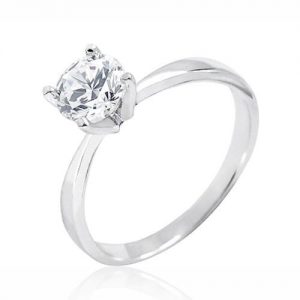 Sterling Silver 1.4 Carat Cubic Zirconia Solitaire Ring