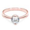 1.4 Carat CZ Solitaire Rose Gold Plated Sterling Silver Ring