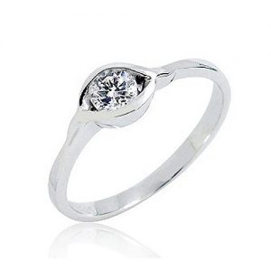 925 Sterling Silver 0.55 Carat Cubic Zirconia Solitaire Ring