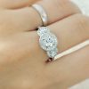 925 Sterling Silver Cubic Zirconia Three Stone Ring