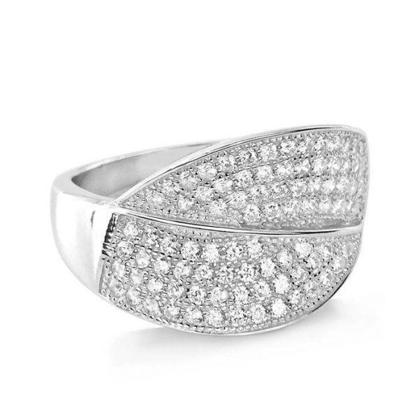 Sterling Silver Micro Pave Setting CZ Gorgeous Ring