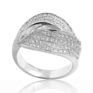 Gorgeous Micro Pave Setting CZ 925 Sterling Silver Ring