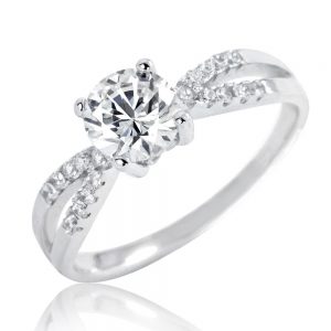 Gracious 1.4 Ct Brilliant Cut 925 Sterling Silver CZ Ring