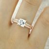 Princess Cut CZ Rose Gold Plated 925 Sterling Silver Ring