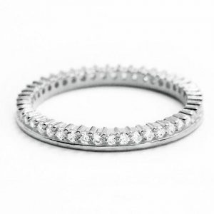 Cubic Zirconia 925 Sterling Silver Eternity Fancy Band Ring