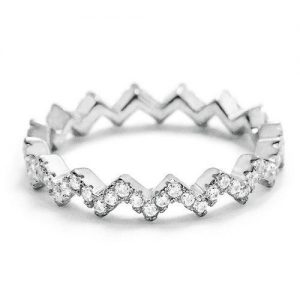 Sterling Silver Cubic Zirconia Eternity Fashion Band Ring