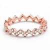 Sterling Silver CZ Rose Gold over Eternity Fashion Band Ring