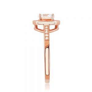 Brilliant CZ Rose Gold over Sterling Silver Ring