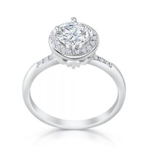 Graceful 925 Sterling Silver Brilliant Cut Cubic Zirconia Ring 9mm