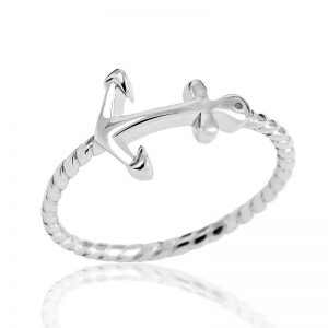 Fancy Sterling Silver Fashion Anchor Ring