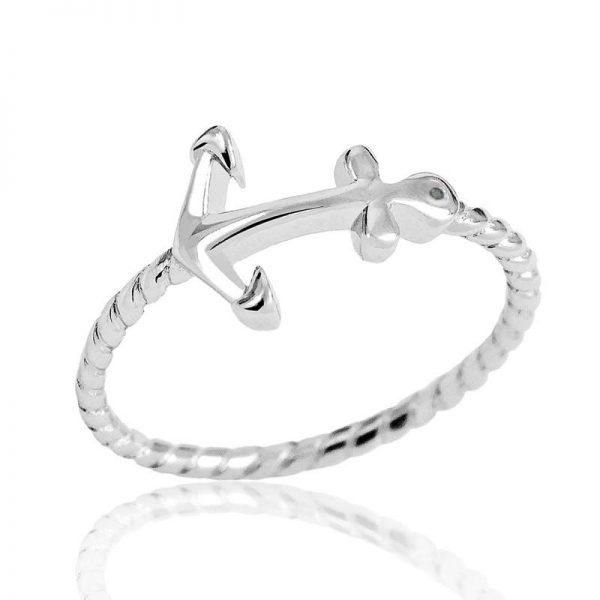 Fancy Sterling Silver Fashion Anchor Ring