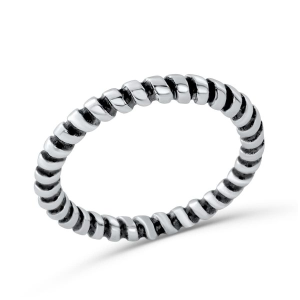 Sterling Silver Fashion Twisted Stacking Ring