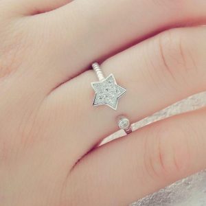 Cubic Zirconia Sterling Silver Star Ring